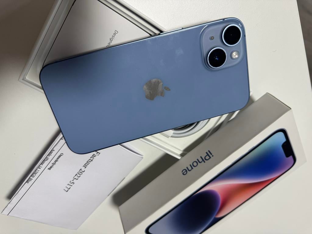 iPhone 14 - Als nieuw, krasvrij, incl. aankoopbewijs, Ophalen of Verzenden, Zo goed als nieuw, Blauw, IPhone 14