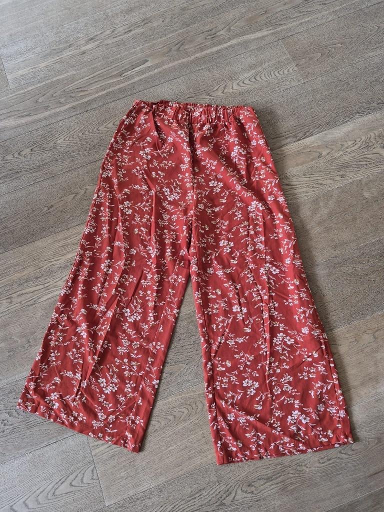 Broek Shein wijde pijpen maat XL - rood, Kleding | Dames, Broeken en Pantalons, Maat 46/48 (XL) of groter, Ophalen of Verzenden