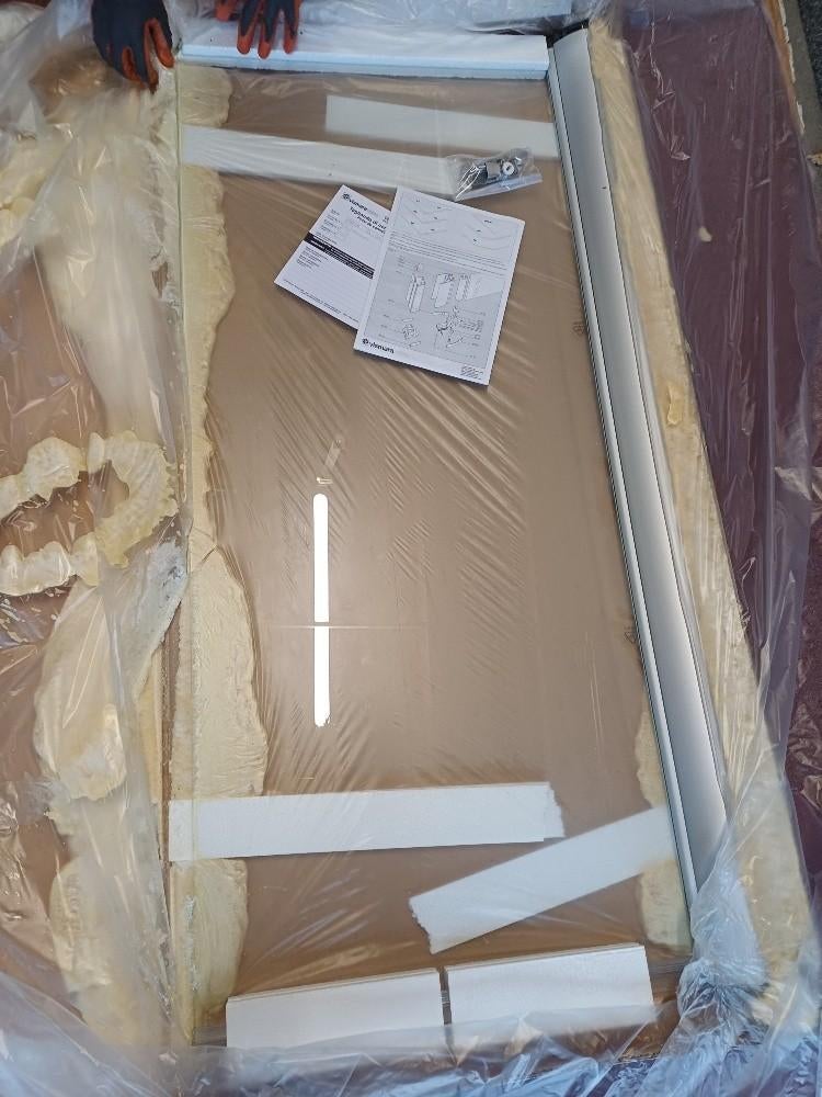 Badwand spatscherm 150x70cm materiaal glas + chroomlijst NEW, Ophalen, Nieuw