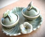 Aziatisch Celadon ? aardewerk setje~met deksels~Zout, Ophalen of Verzenden