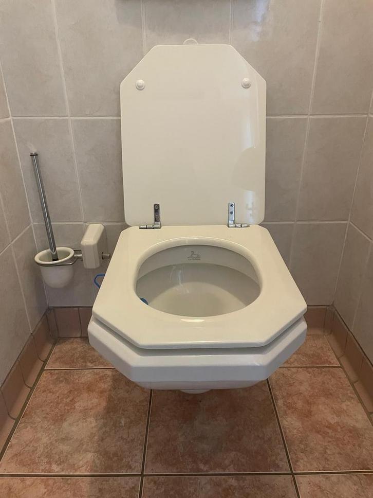 Sphinx Mycene 8-hoekig hangtoilet met accessoires, Doe-het-zelf en Verbouw, Sanitair, Gebruikt, Toilet, Ophalen