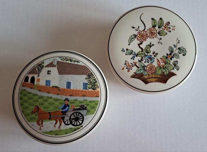 Twee bonbonnières / bakjes Villeroy & Boch - 10 cm, Antiek en Kunst, Antiek | Keramiek en Aardewerk, Ophalen of Verzenden