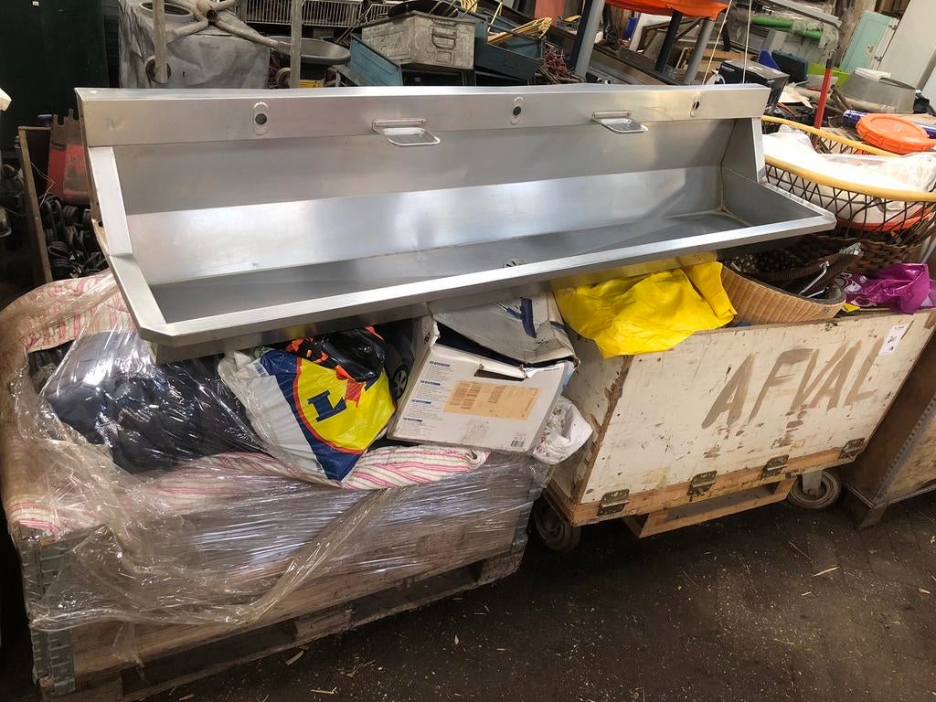 Roestvrijstalen wastrog /wasbak, Doe-het-zelf en Verbouw, Ophalen, Gebruikt, Rvs, Wastafel