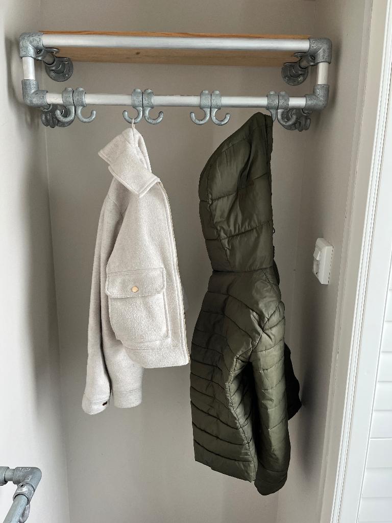 Kapstok steigerbuis met plank 75 cm, Huis en Inrichting, Ophalen, Metaal, Wandkapstok, Minder dan 100 cm