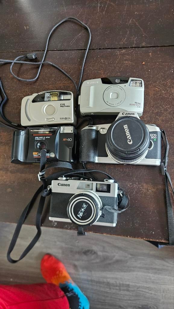 Partij analoge camera's, Audio, Tv en Foto, Fotocamera's Analoog, Ophalen of Verzenden, Spiegelreflex, Canon