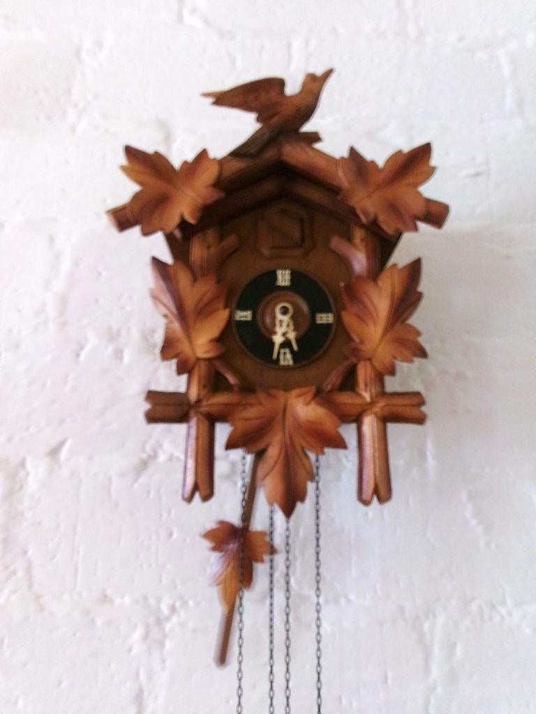 Koekoeksklok met blad en vogel, Ophalen of Verzenden