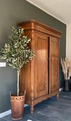 Vintage houten paraplubak met kunst olijfboom, Ophalen