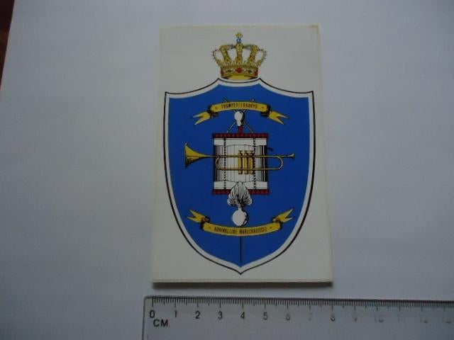 sticker oud KMAR Marechaussee leger politie korps trompet, Verzenden, Zo goed als nieuw, Bedrijf of Vereniging