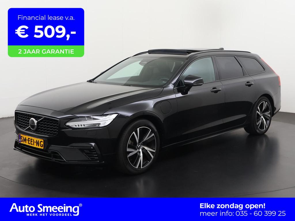 Volvo V90 2.0 T6 Recharge AWD R-Design | Trekhaak | Panorama, Auto's, Volvo, 12 maanden, Euro 6, 4 cilinders, Leder en Stof