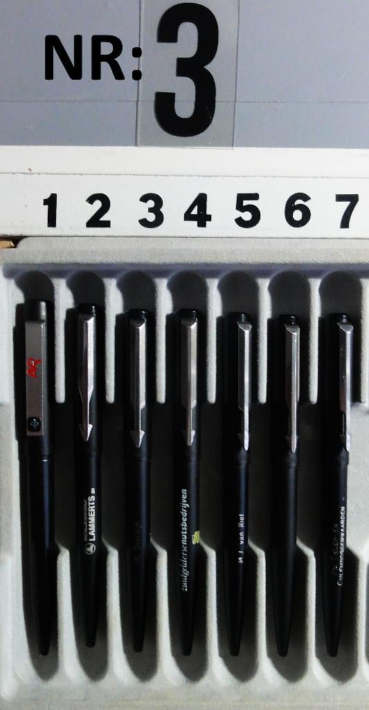 7 X PARKER VECTOR ZWART nr.3 MET RECLAME ..PRIJS VANAF, Verzamelen, Pennenverzamelingen, Gebruikt, Ophalen of Verzenden, Met reclame