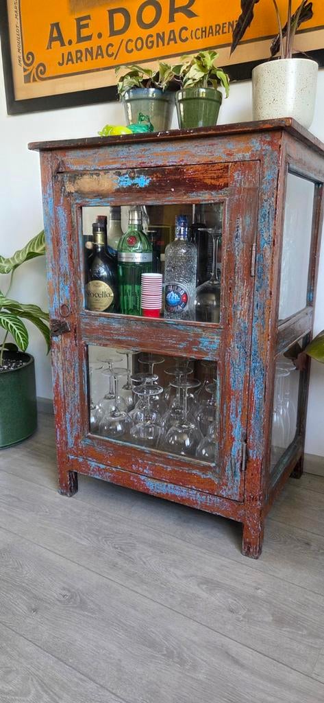 Vitrinekast, dranken kast ibiza stijl, Ophalen, Onbekend, 50 tot 100 cm, Onbekend