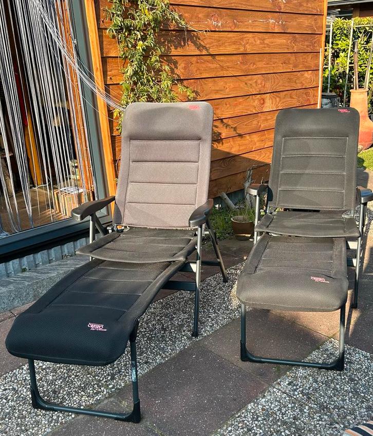 Crespo Air-Deluxe campingstoel met voetensteun, Caravans en Kamperen, Kampeermeubelen, Gebruikt, Campingstoel, Ophalen