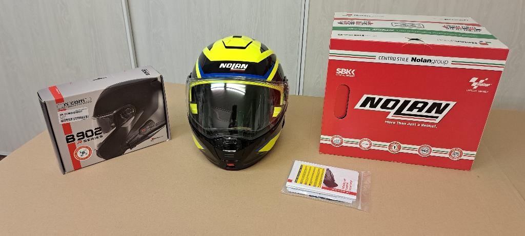 Nolan N100-5 plus helm met N-com intercom, M, Systeemhelm, Ophalen of Verzenden, Tweedehands