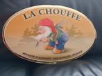 La chouffe blikken bier bordje, Ophalen of Verzenden, Gebruikt, Reclamebord, Plaat of Schild, Overige merken