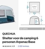Decathlon  Queshua shelter 4/6 personen Arpenaz Base, Caravans en Kamperen, Ophalen, Zo goed als nieuw
