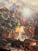Otto maier vintage puzzel berglandschap waterval 800 st, Ophalen of Verzenden, 500 t/m 1500 stukjes, Gebruikt, Legpuzzel