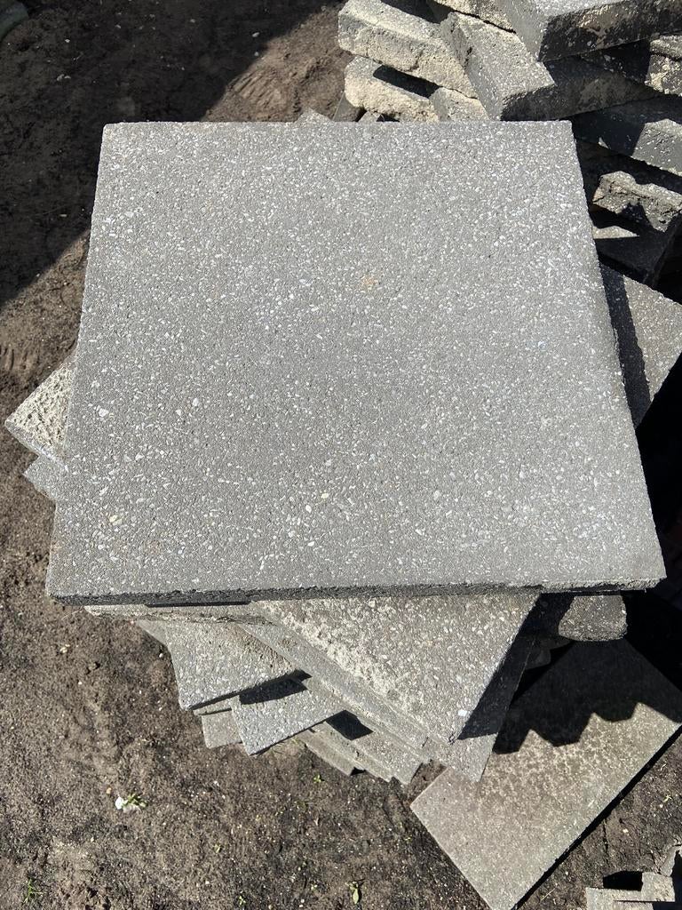 Tuintegels beton grijs 50 x 50 x 4,5 cm, Ophalen, Gebruikt, Beton, Terrastegels