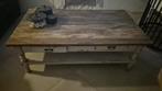 Landelijke brocante salontafel queen ann, 100 tot 150 cm, Zo goed als nieuw, Minder dan 50 cm, Rechthoekig