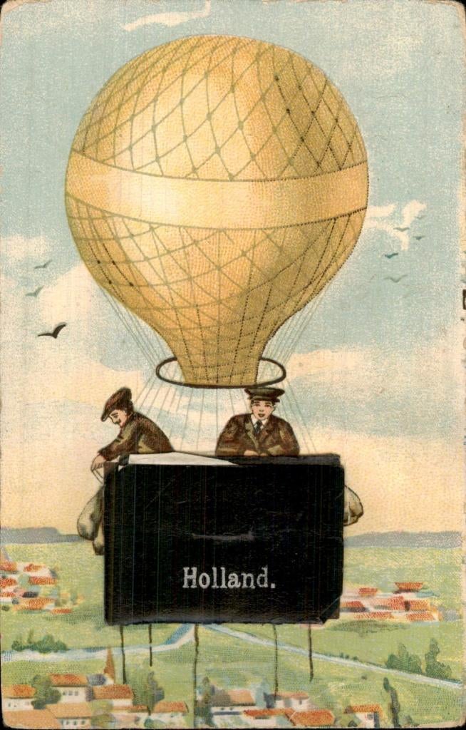 Luchtballon - Opschrift op mand, Ophalen of Verzenden, Voor 1920, Gelopen, Noord-Brabant