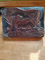 Antieke stempel  stier/koe, Ophalen of Verzenden, Houten stempel