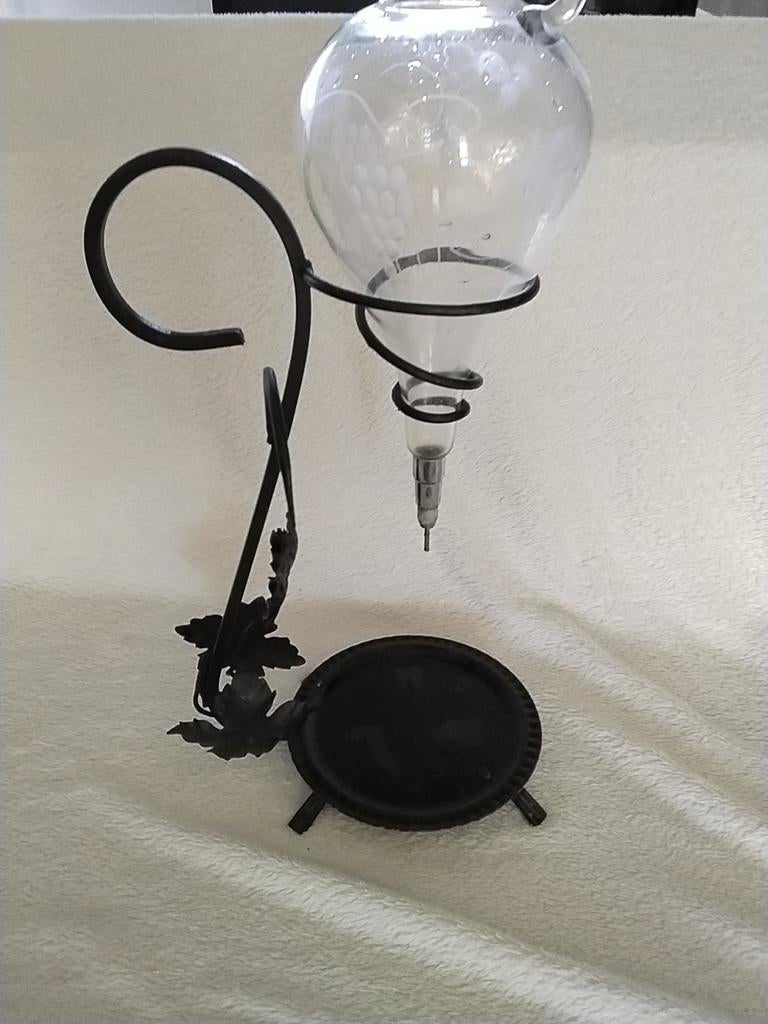 Absint druppelaar met smeedijzeren standaard, Gebruikt, 50 tot 75 cm, Zwart, Ophalen of Verzenden