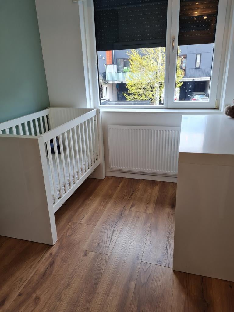 Complete babykamer wit hoogglans, greeploos., Kinderen en Baby's, Kinderkamer | Complete kinderkamers, Ophalen, Zo goed als nieuw