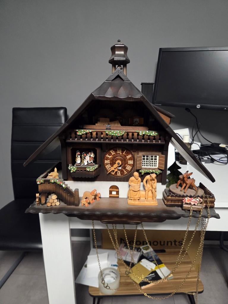 Prachtige Mechanische Koekoeksklok - Compleet en Werkend, Antiek en Kunst, Ophalen of Verzenden