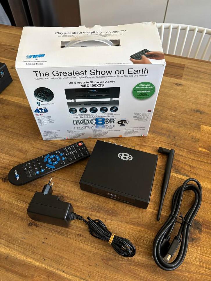 Mede8er MED400X2S mediaplayer, Audio, Tv en Foto, Mediaspelers, Gebruikt, Zonder harde schijf, HDMI, Ophalen of Verzenden