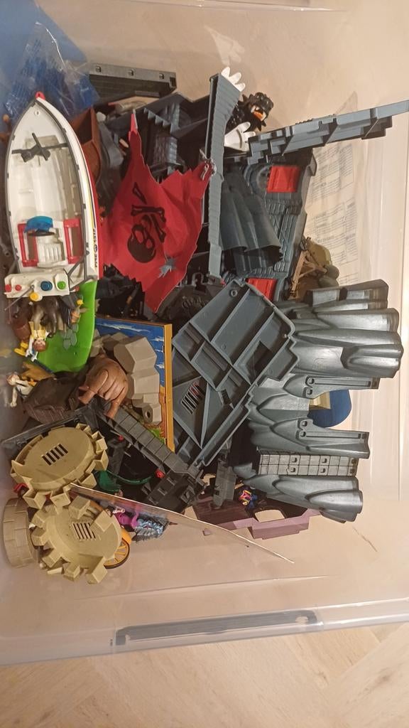 Grote doos vol Playmobil met kasteel en poppen, Ophalen of Verzenden, Gebruikt, Los playmobil