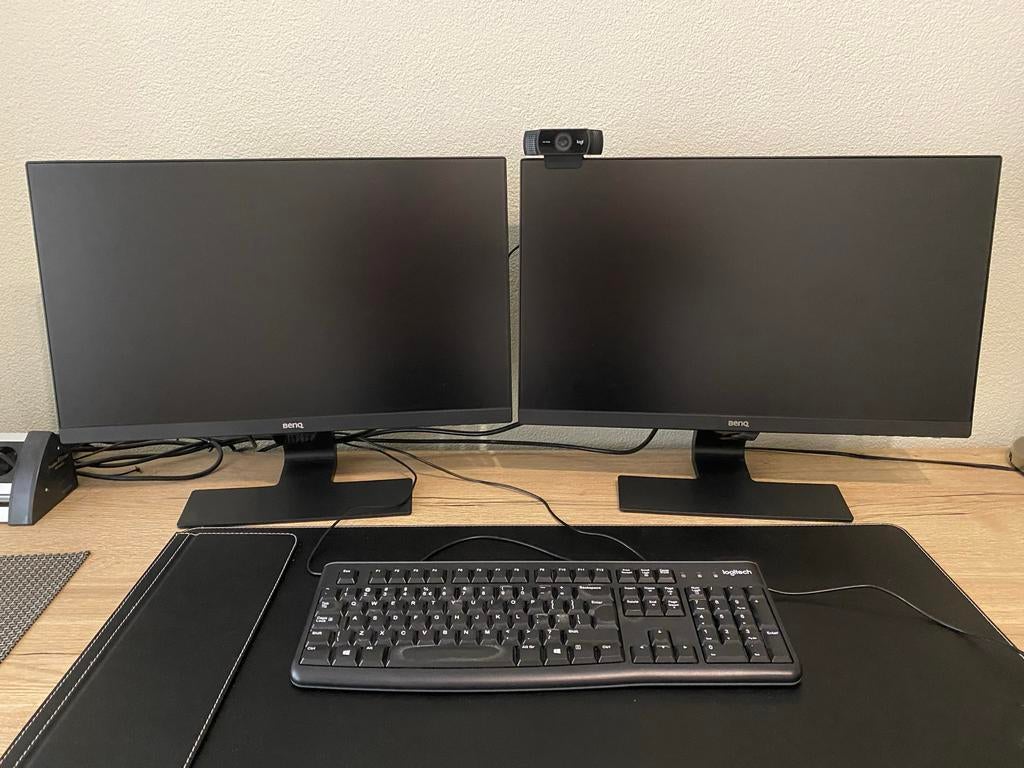 BenQ GW2480 full HD monitor - twee stuks + Logitech camera, HDMI, IPS, Full HD, Ophalen of Verzenden