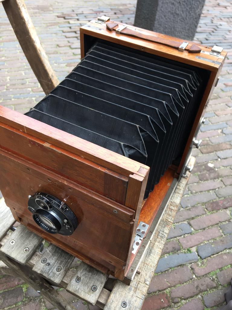 Houten camera, Audio, Tv en Foto, Fotocamera's Analoog, Ophalen of Verzenden, Gebruikt, Compact, Overige Merken