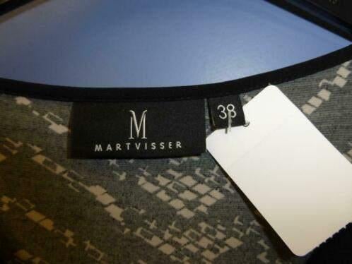 Mart Visser jurk zwart wit druk printje onder zwart 38 29787, Maat 38/40 (M), Mart Visser, ., Zwart