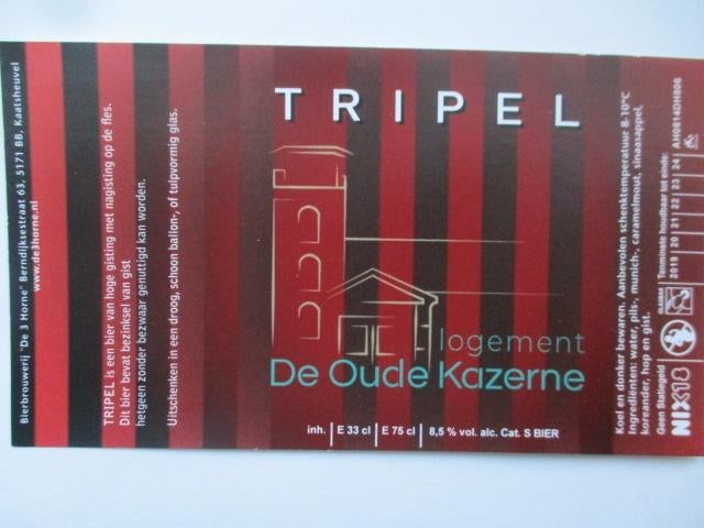 bieretiket Nederland 17-4 (F25) 3 horne, Verzamelen, Biermerken, Ophalen of Verzenden, Nieuw, Overige typen, Overige merken