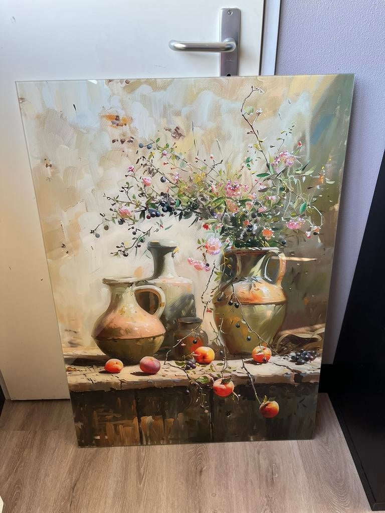 Glas schilderij 70x100, Ophalen, Zo goed als nieuw, Schilderij, 75 cm of meer