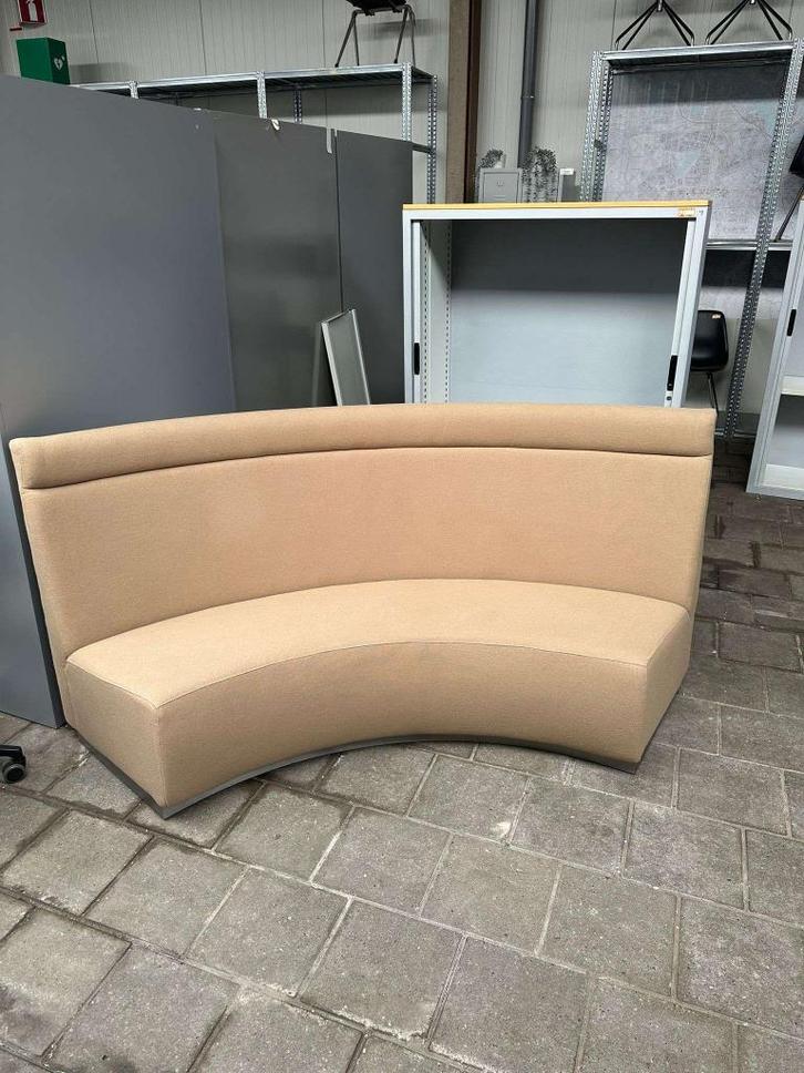 6x Halfronde Gestoffeerde Horeca Bank, Huis en Inrichting, Banken | Bankstellen, Gebruikt, Hoekbank, Vierpersoons of meer, Hout