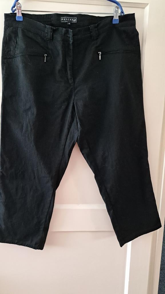 Zwarte capri broek mt 46, Verzenden, Zo goed als nieuw, Zwart, Broek of Spijkerbroek