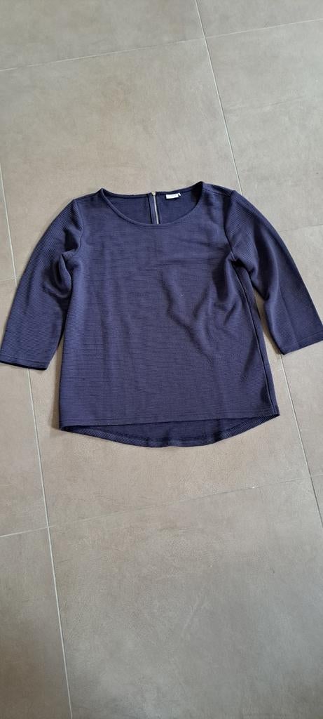 Jacqueline de Yong top met 3/4 mouwen en rits, Kleding | Dames, T-shirts, Blauw, Maat 42/44 (L), Ophalen of Verzenden, Zo goed als nieuw