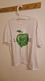 Wit H&M 'La Pomme' T-shirt - Maat 2XL, Kleding | Dames, H&M, Wit, Maat 46/48 (XL) of groter, Ophalen of Verzenden