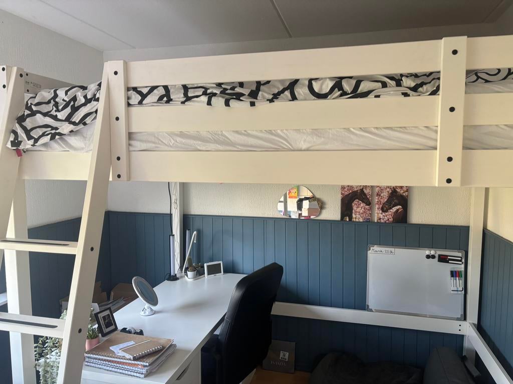 Ikea hoogslaper 1.40x2.00, Huis en Inrichting, Slaapkamer | Stapelbedden en Hoogslapers, Hoogslaper, Eenpersoons, Zo goed als nieuw