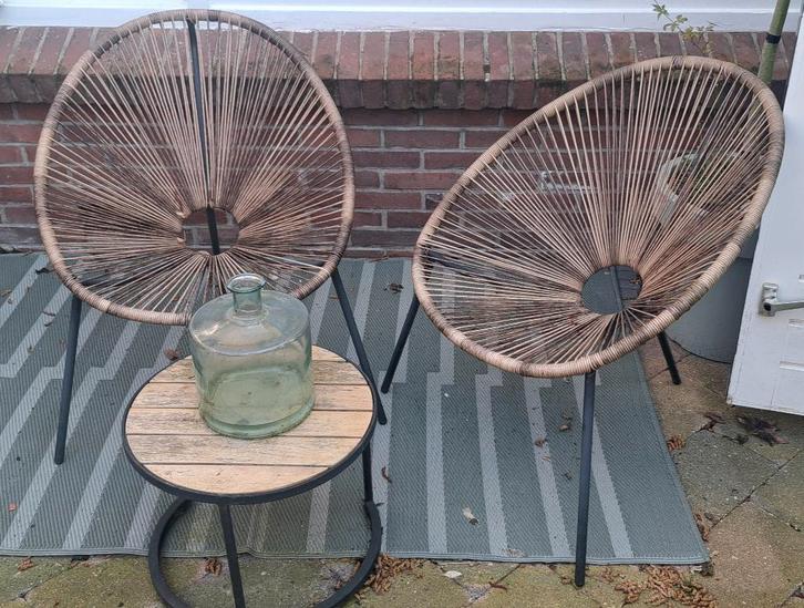 tuintafel, diverse tuin stoelen, Tuin en Terras, Tuintafels, Gebruikt, Rechthoekig, Hout, Ophalen