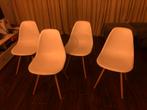 Set van 4 witte design stoelen, Kunststof, Gebruikt, Wit, Ophalen of Verzenden