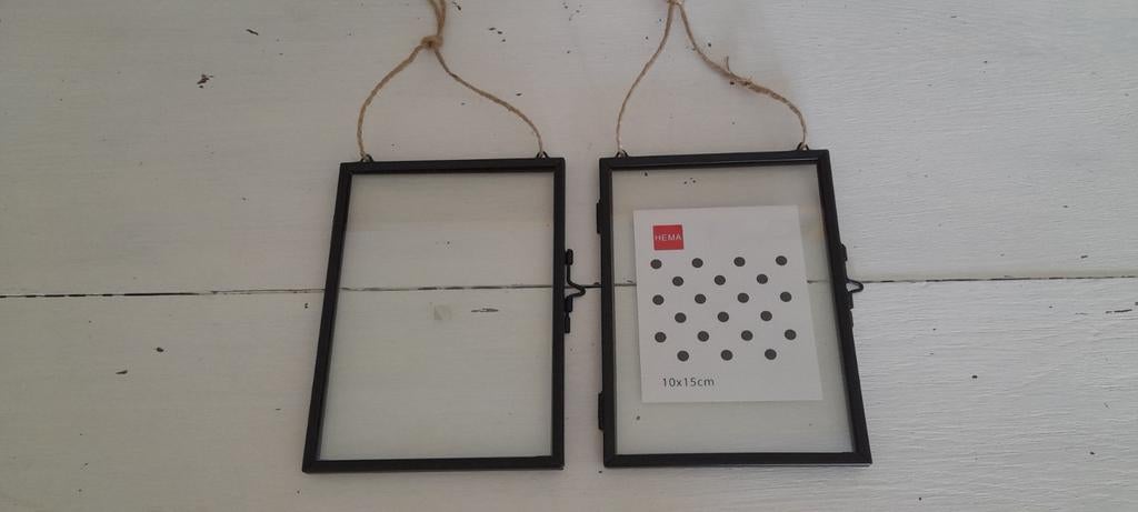 2 zwart metalen fotolijstjes, Hema, 10 x 15, Ophalen of Verzenden