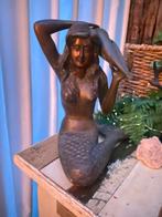 Vintage bronze/koper zeemeermin beeld fontein, Tuin en Terras, Tuinbeelden, Ophalen, Gebruikt, Overige typen