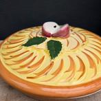 Brocante Aardewerk Taartschaal met Deksel - Appeltaart, Ophalen of Verzenden