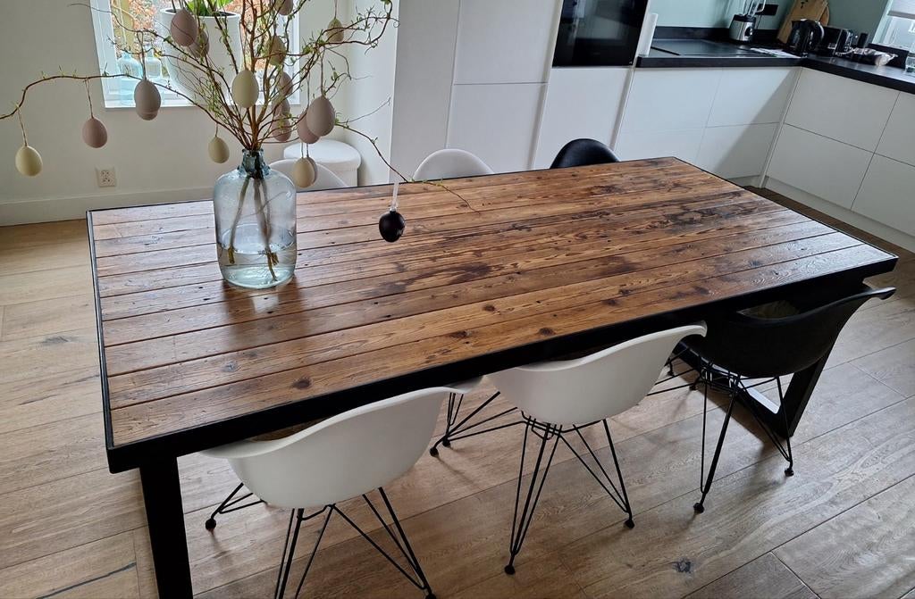 Industriële eettafel, Ophalen, Rechthoekig, 200 cm of meer, 50 tot 100 cm