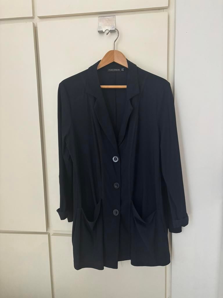 Long blazer studio Anneloes xxl, Blauw, Maat 46/48 (XL) of groter, Ophalen of Verzenden, Zo goed als nieuw