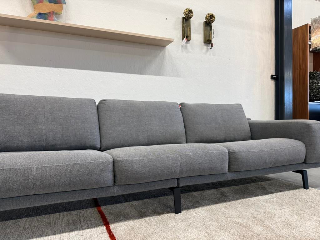 Leolux Bellice Bank Prairie stof Blauw grijs Design l296, 250 tot 300 cm, Ophalen of Verzenden, Rechte bank, Stof