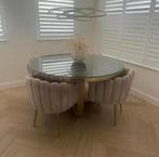 Richmond eettafel met stoelen, Huis en Inrichting, Tafels | Salontafels, Ophalen, 100 tot 150 cm, Rond, Zo goed als nieuw