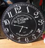 Grote Vintage Wandklok “Old Town Clocks” – Industriële look, Ophalen of Verzenden, Zo goed als nieuw, Wandklok