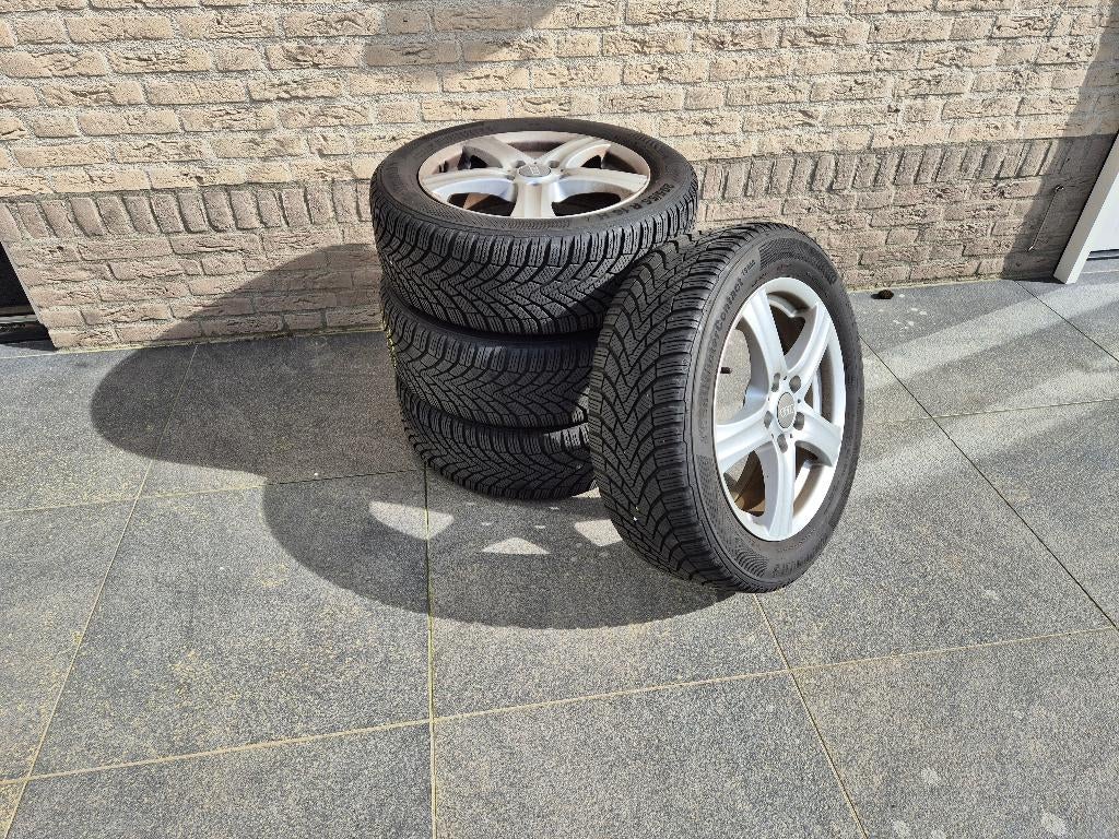 Audi lichtmetalen velgen met winterbanden, Auto-onderdelen, Ophalen, Gebruikt, 16 inch, Banden en Velgen